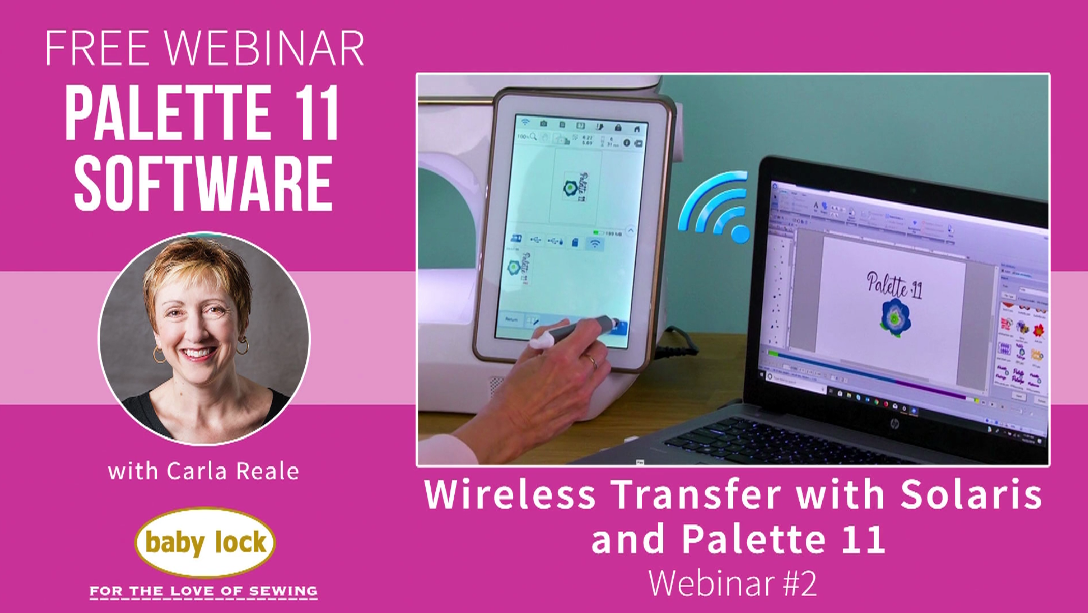 Baby Lock Palette 11 inar 2 Wireless Transfer between the Solaris