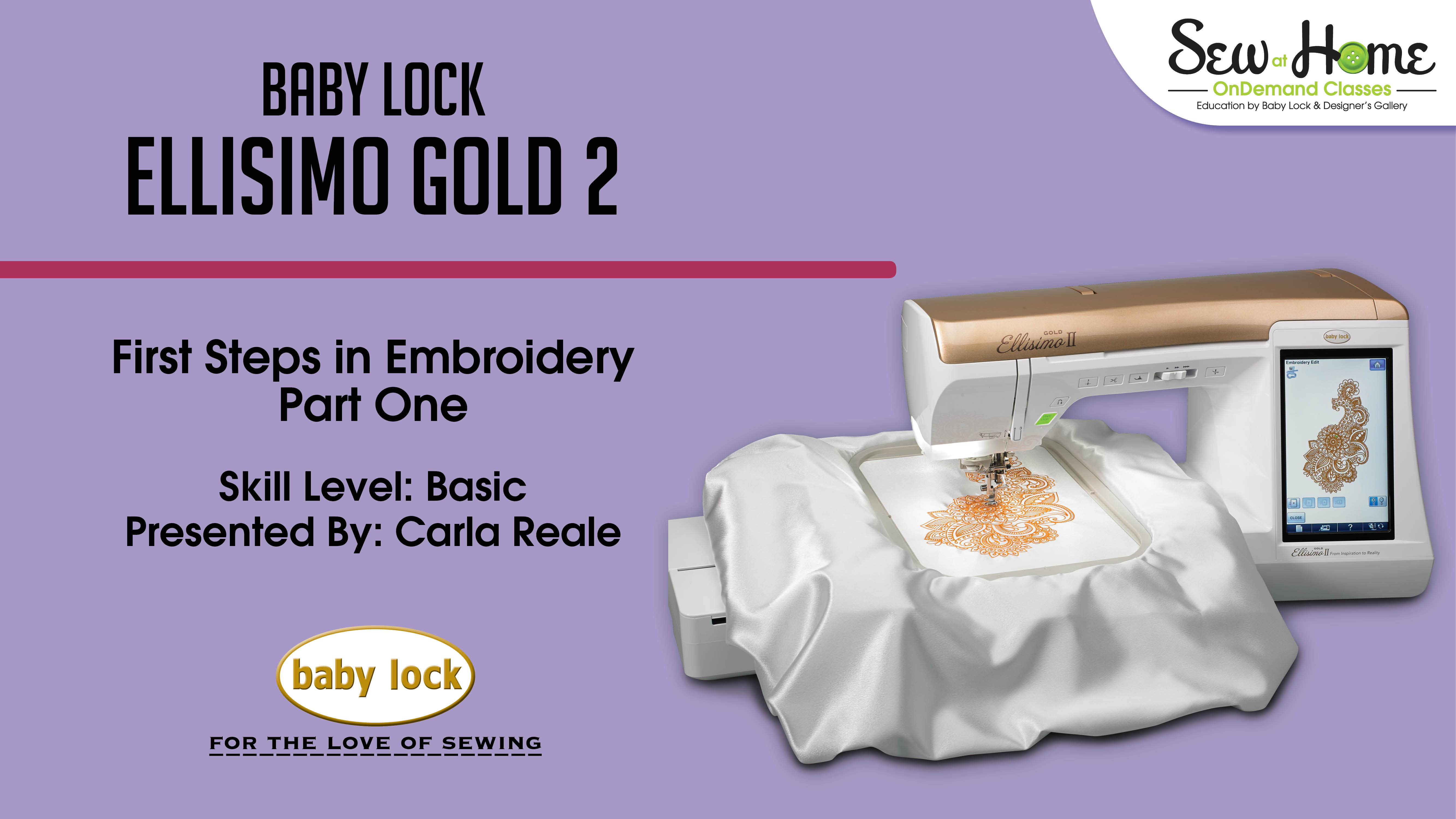 Ellisimo Gold 2 First Steps in Embroidery Part 1