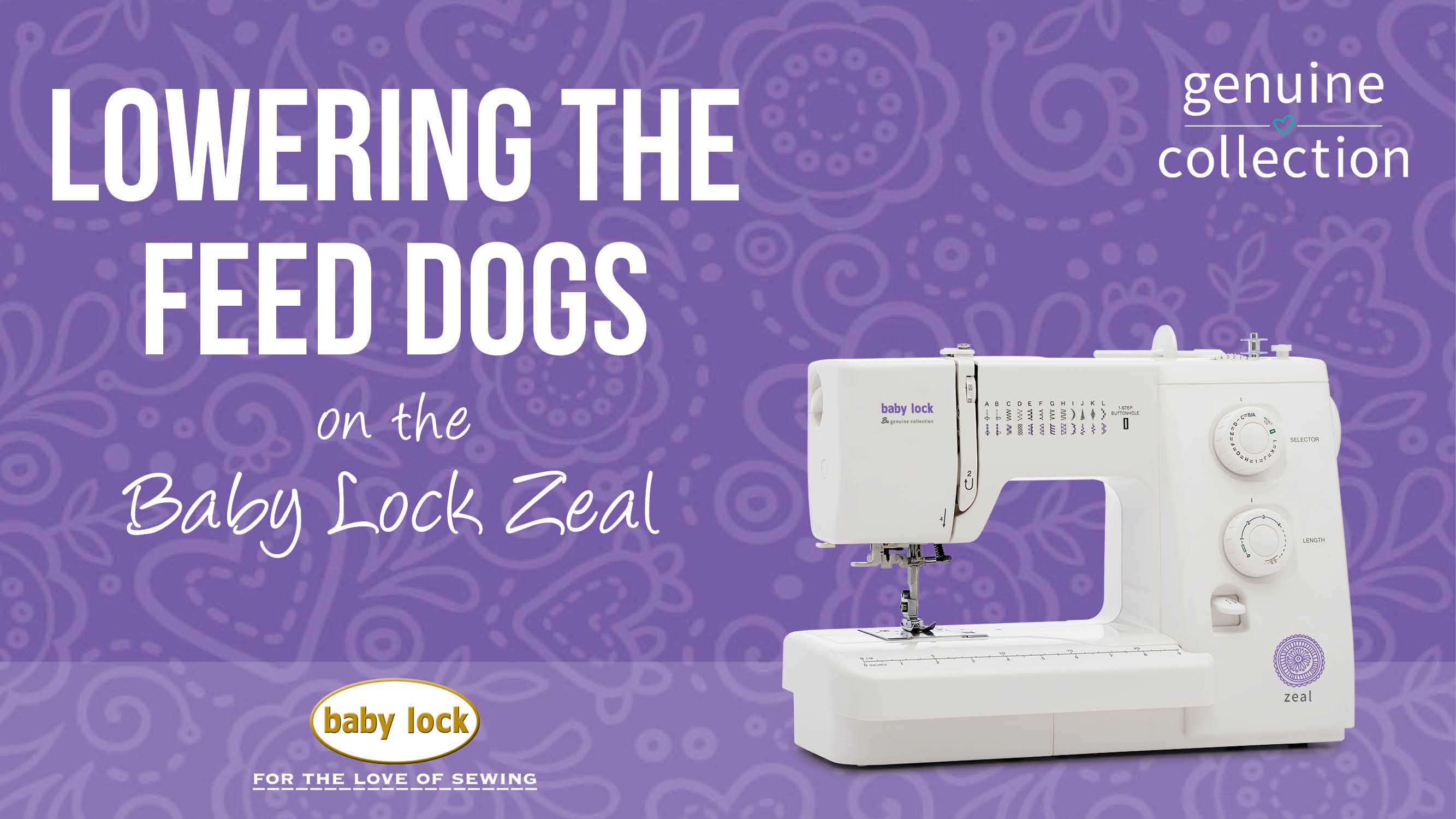 Baby Lock Zeal Lowering the Feed Dogs