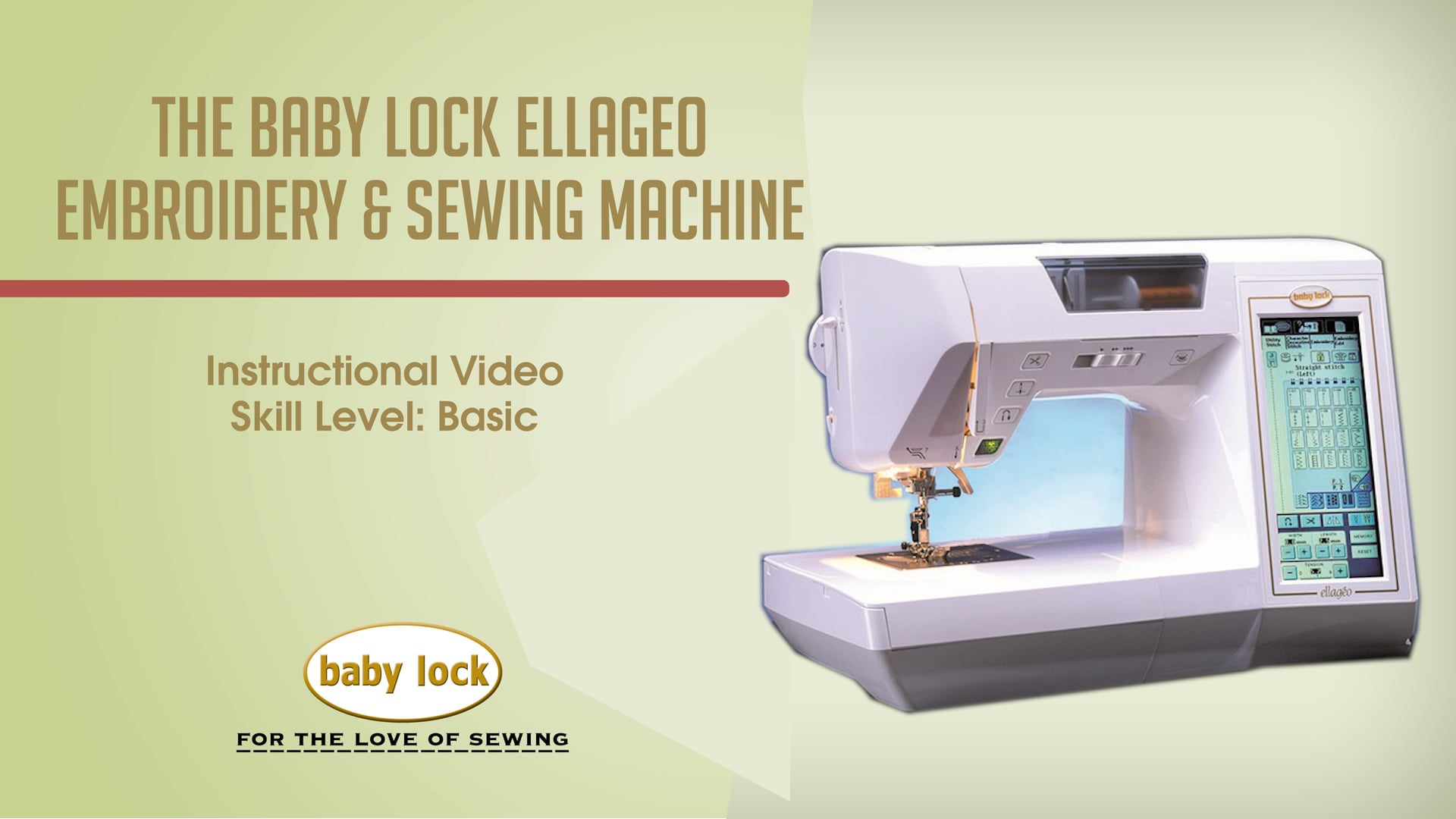 Baby Lock Ellageo Embroidery Sewing Machine