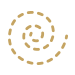 A simple, stylized spiral design in a gold color.