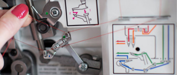 color coded thread cutter on Vibrant serger