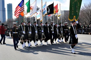 Chicago bagpipers in last year's parade