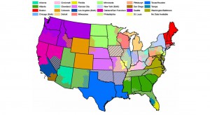 Map of MLB territories
