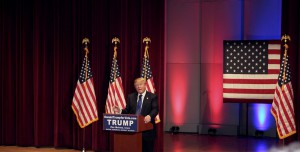 Trump speaking at boycott rally