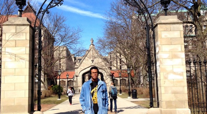 Atrician Lumumba Outside UC Campus