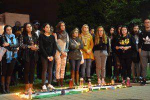 Students at Syria vigil