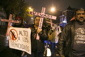 Women with pink crosses