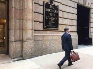 person passing by Northern Trust