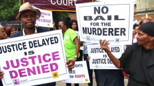 Protesters in Johannesburg