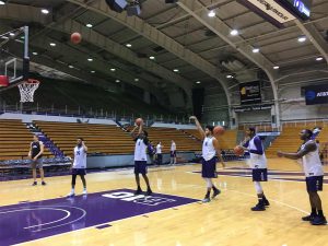 Northwestern men's basketball practice