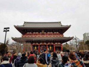 Tourists at Asakusa in Tokyo, Japan