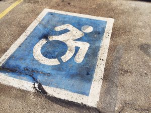 A handicap parking spot