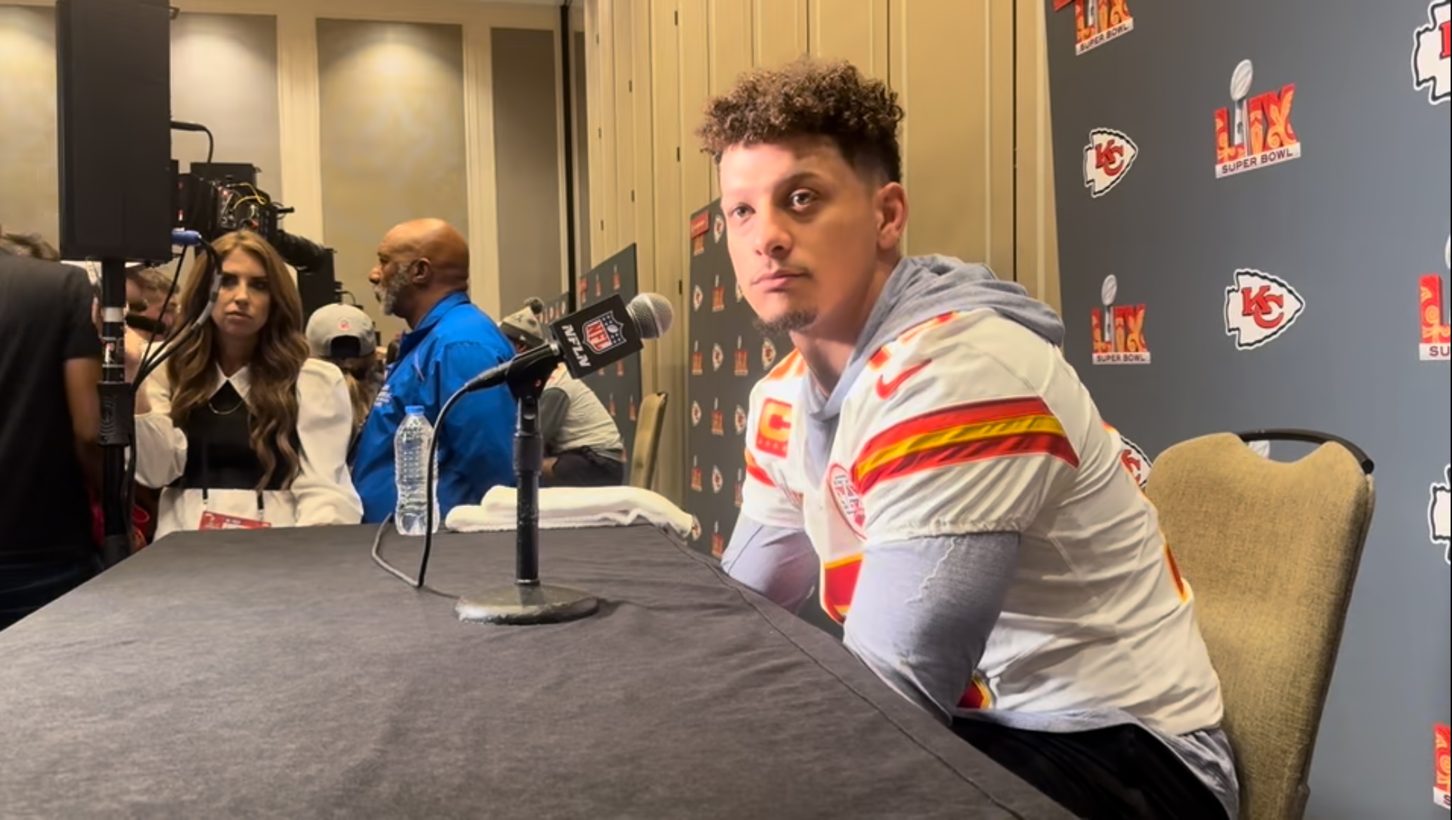 Patrick Mahomes during media availability