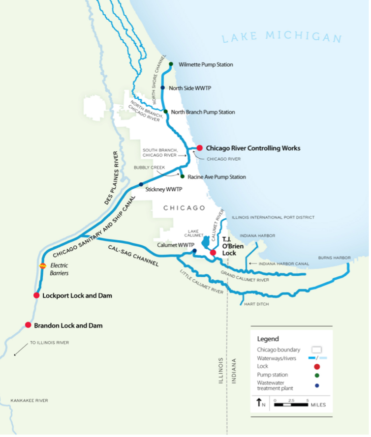 Caws Map Environmental coalitions work to block invasive carp from Great Lakes ...