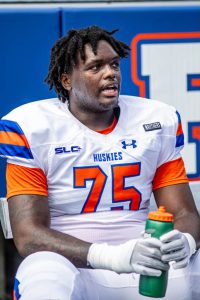 Rodney Leaks sitting on bench