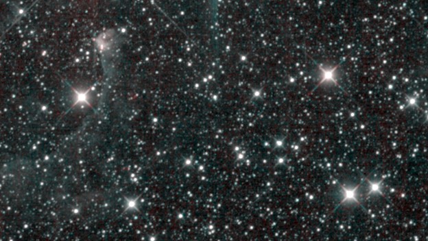 An image of the night sky captured from the NASA WISE telescope.