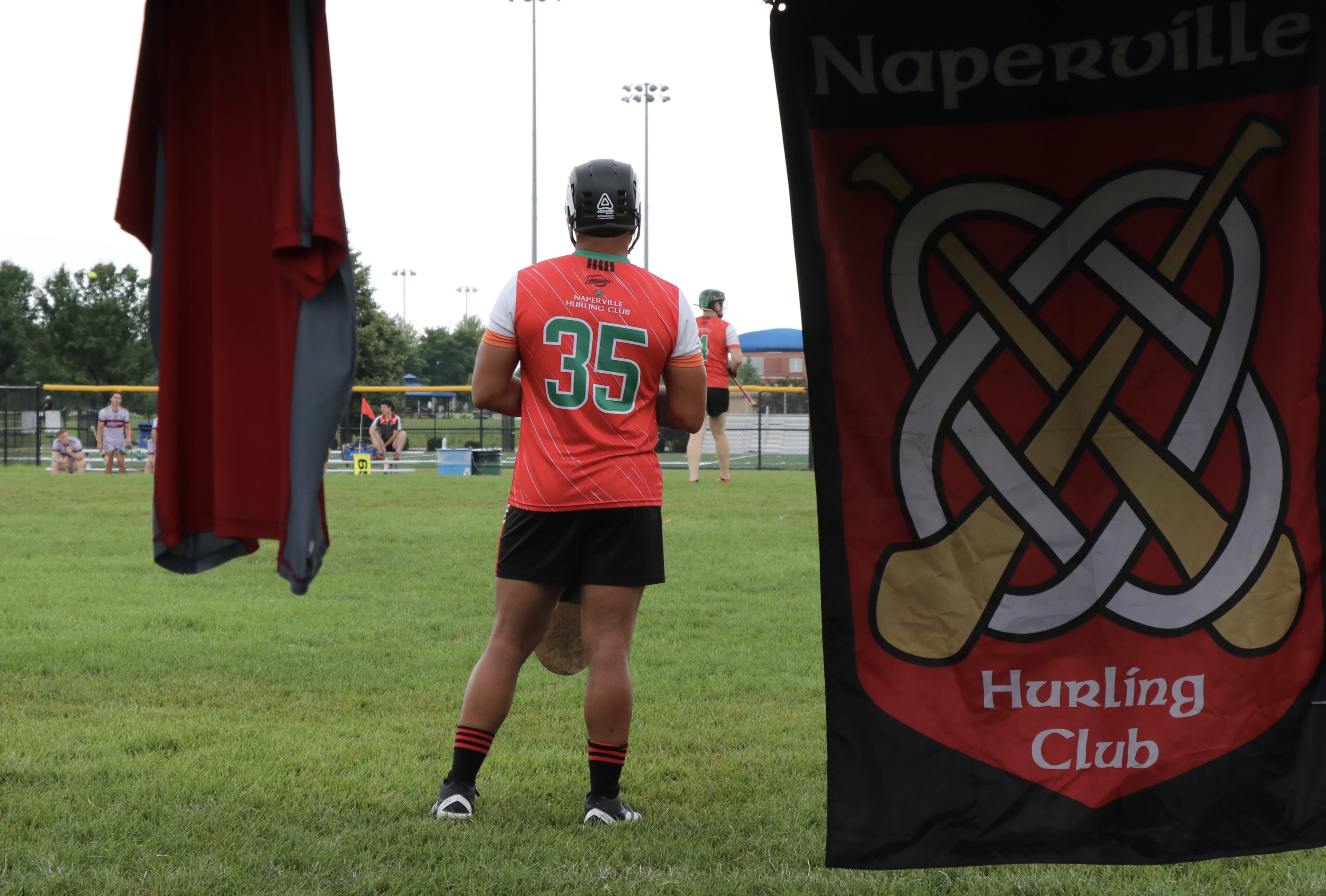 A player watches a match from the sideline at the Joe Hurd Memorial Tournament at Naperville Hurling Club on July 26 (Photo: Tom O'Connor)