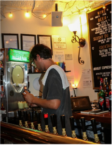 Bartender making a Singani cocktail