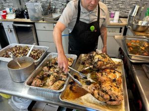 Chef preparing food in kitchen