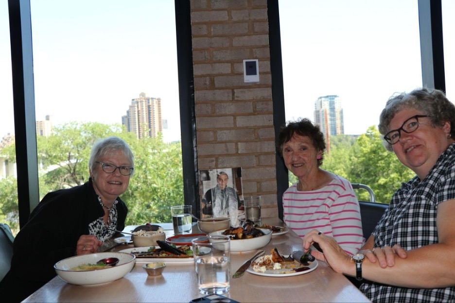 Women enjoying Native food at restaurant