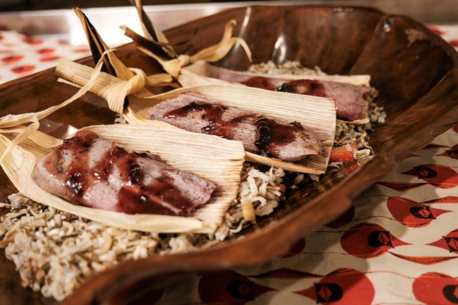 Tamales served in a dish