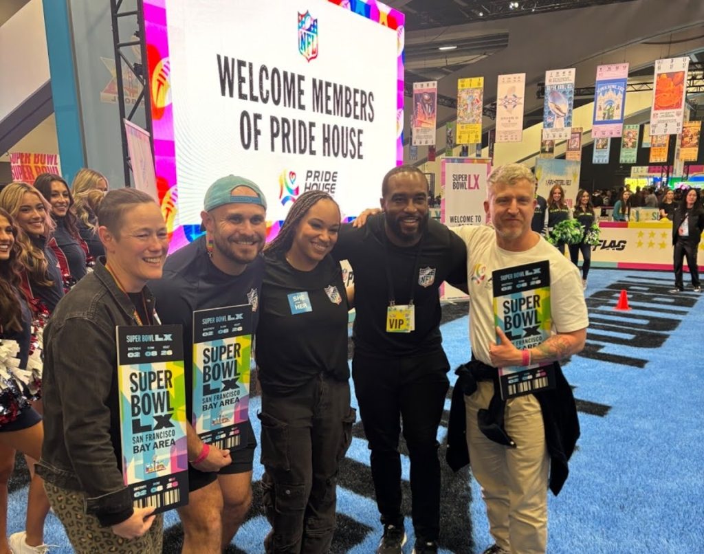 People at NFL Pride House Super Bowl event