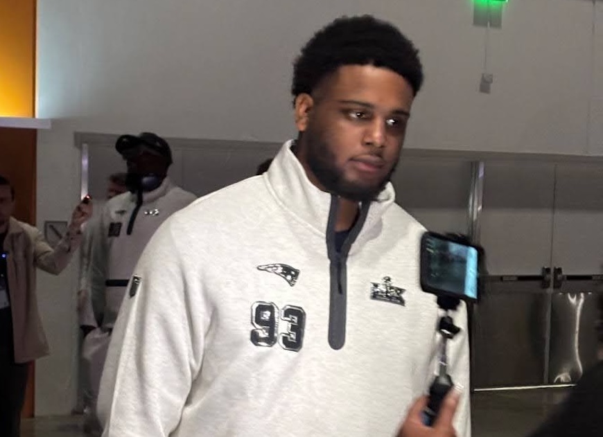 Leonard Taylor III wearing Patriots gear