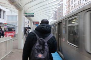 Henry Broomfield says he still struggles to know which trains to take after spending 26 years behind bars. He walks out of the train at Washington/Wabash station. (Morgan Norris/MEDILL)