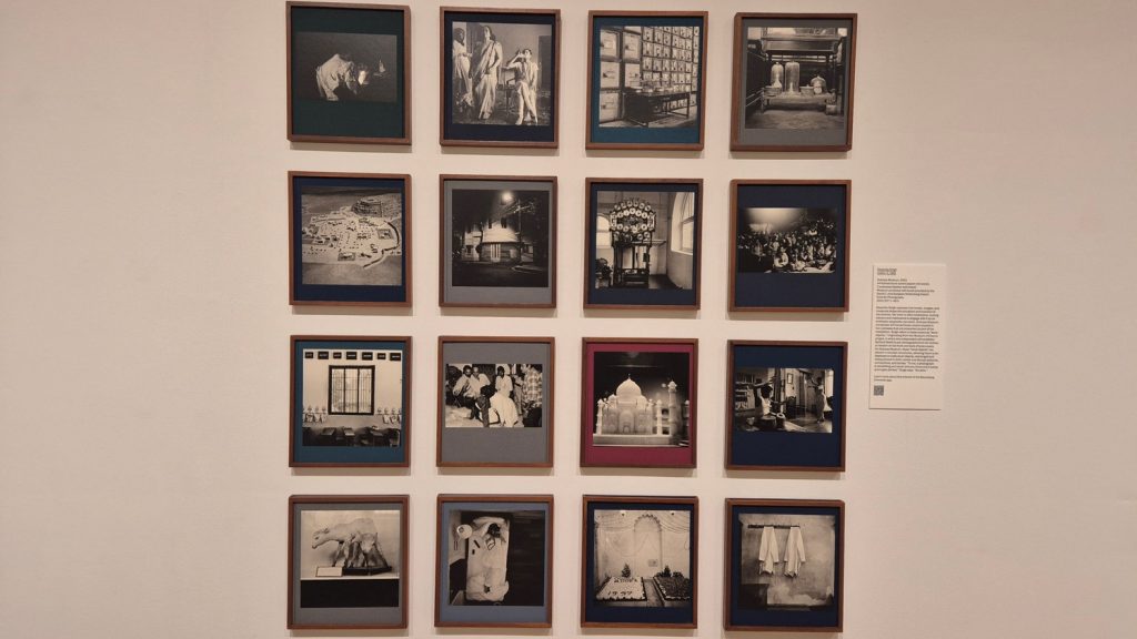 Framed pictures of Dayanita Singh’s life on display at the Museum of Contemporary Photography.