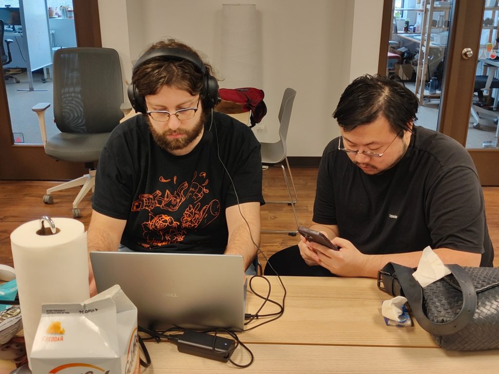 Developers get feedback live from a playtest at The Chicago Game Lab Feb. 21. (Conner Dejecacion/MEDILL)