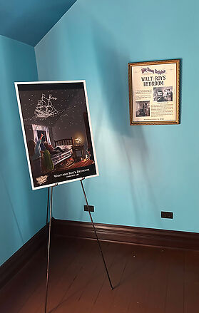 Walt Disney's Bedroom display at a museum