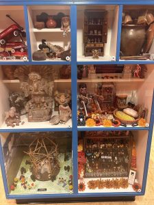 Display cases of niche museum artifacts