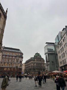 Vienna street scene with historic buildings