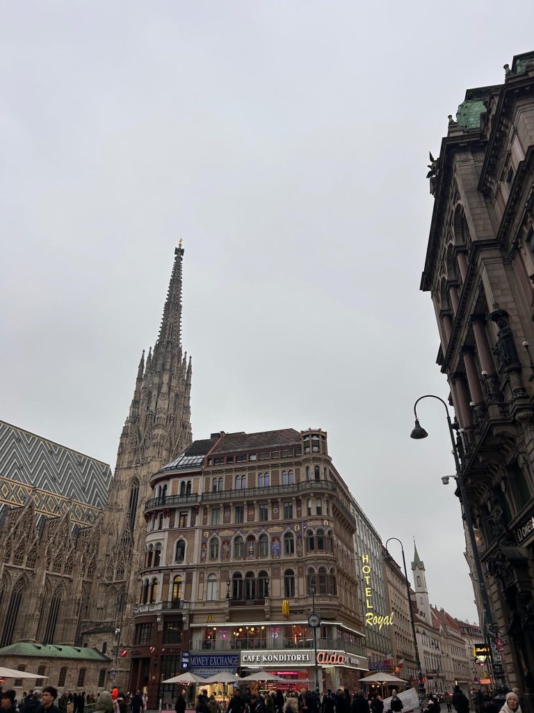 Vienna city square with St. Stephen's Cathedral