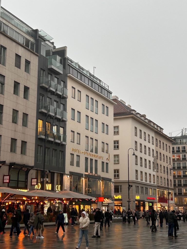 Vienna street scene with Hotel am Stephansplatz