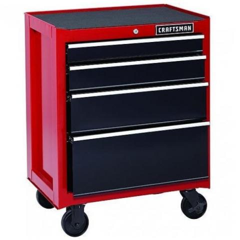Gabinete Rodante Uso Rudo 4 Cajones Color Rojo 26" Craftsman | SEARS