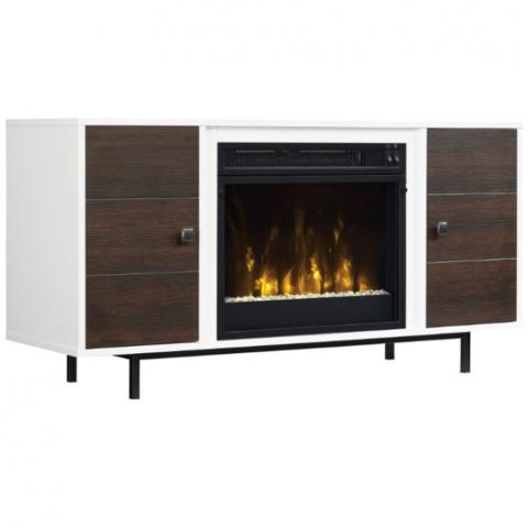 Mueble De Tv Con Chimenea En Acabado Blanco | SEARS.COM.MX - Me entiende!