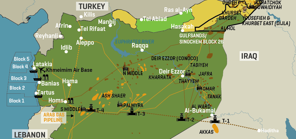 Syria’s Control Map And Oil & Gas Infrastructure
