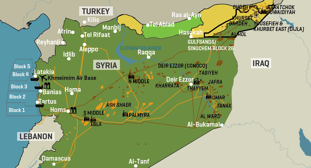 Syria’s Control Map And Oil & Gas Infrastructure