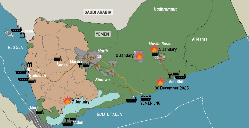 Yemen: Political Control & Oil Infrastructure