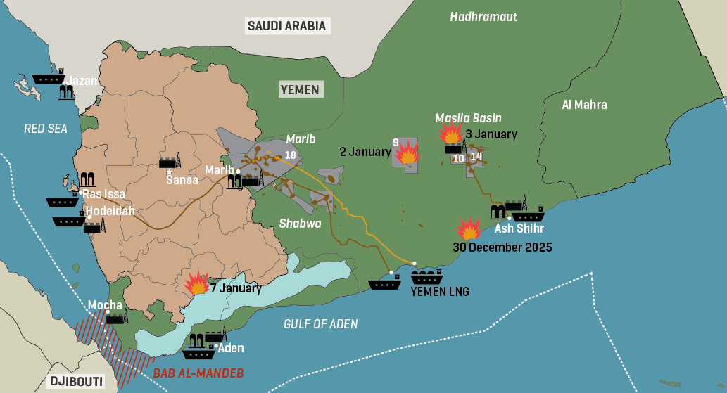 Yemen: Political Control & Oil Infrastructure