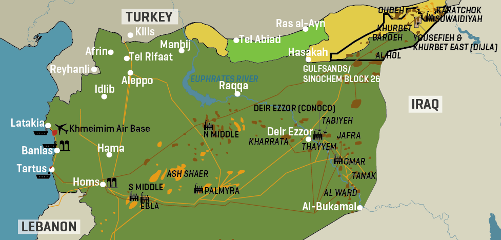 Syria’s Control Map And Oil & Gas Infrastructure