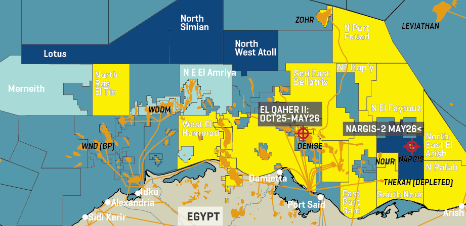 Egypt Mediterranean Drilling Activity & Key Blocks