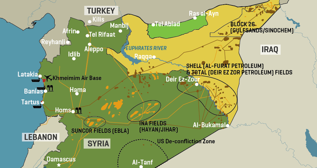 Syria’s Control Map And Oil & Gas Infrastructure
