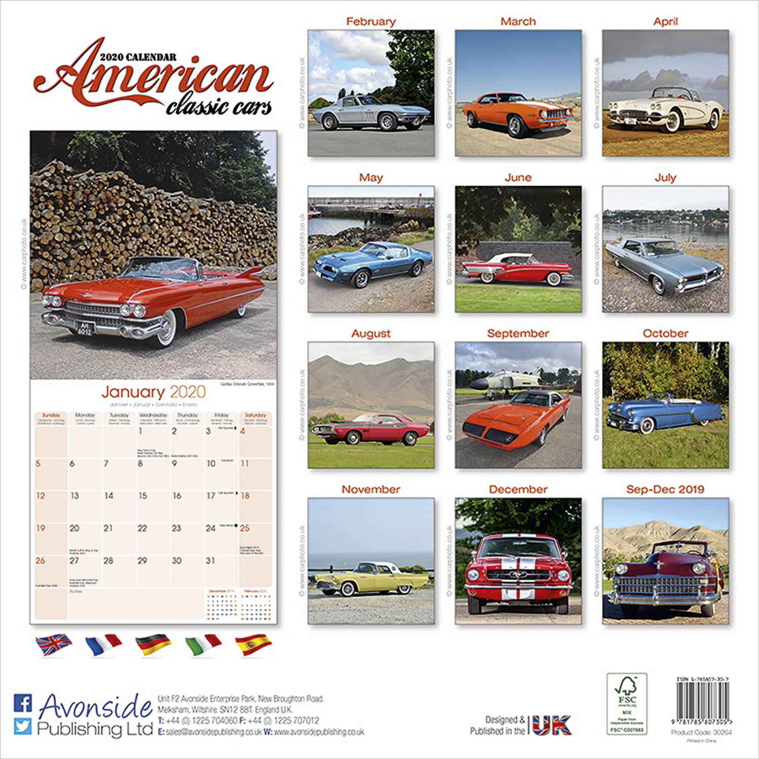 American Classic Cars Calendar 2020 Pet Prints Inc.