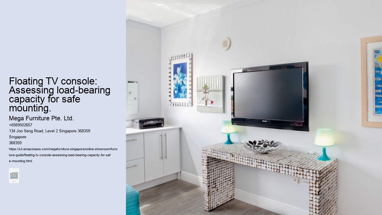 Floating TV console: Assessing load-bearing capacity for safe mounting.