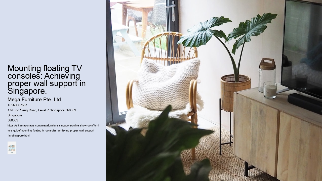 Mounting floating TV consoles: Achieving proper wall support in Singapore.