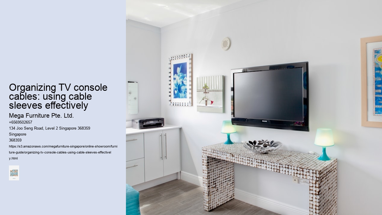 Organizing TV console cables: using cable sleeves effectively