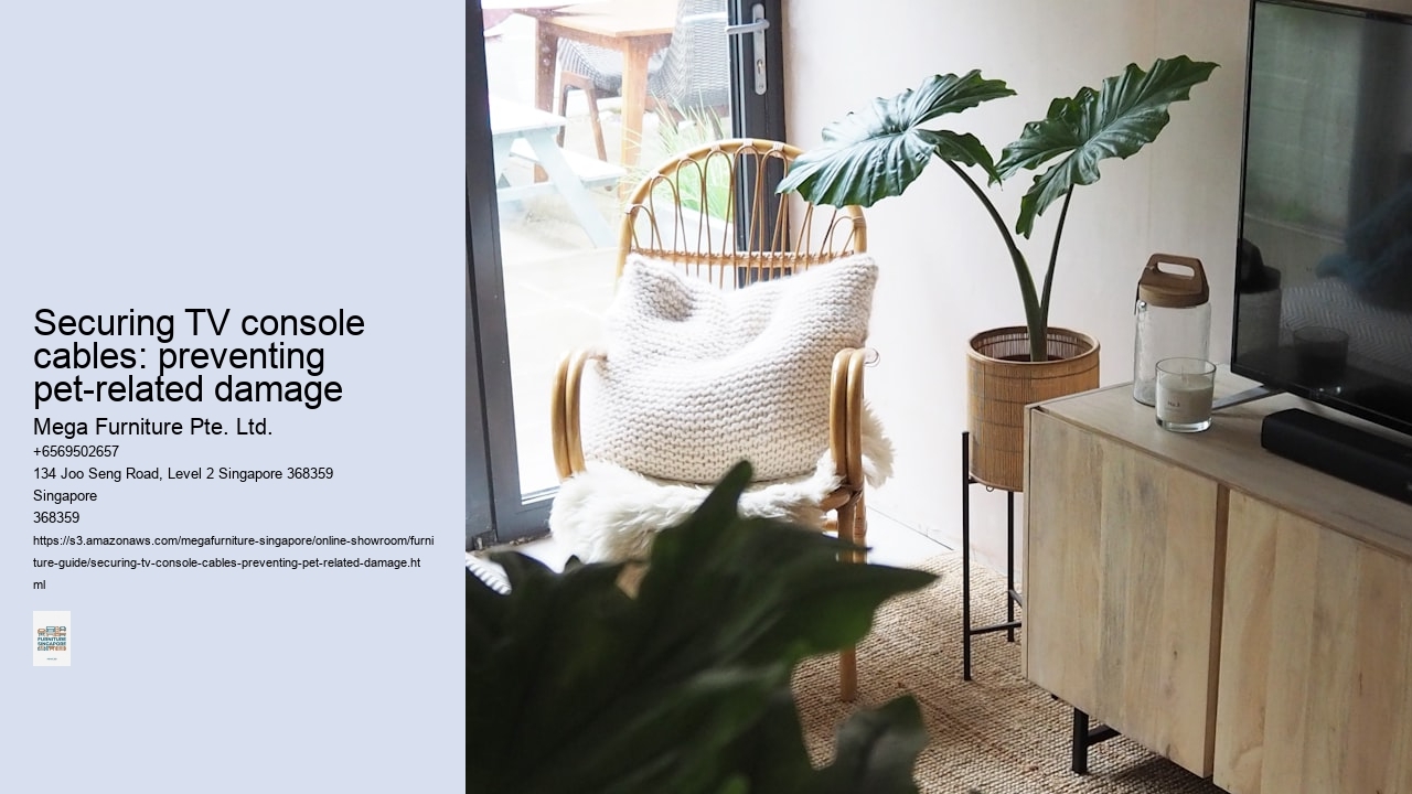 Securing TV console cables: preventing pet-related damage